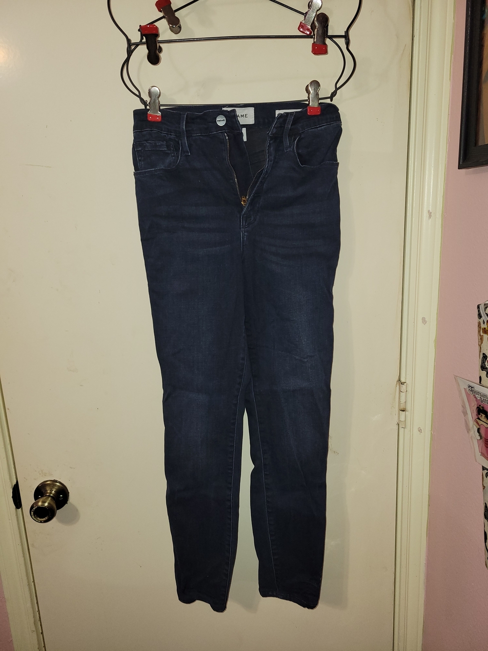 Frame Denim Women's Skinny Jeans in Dark Blue